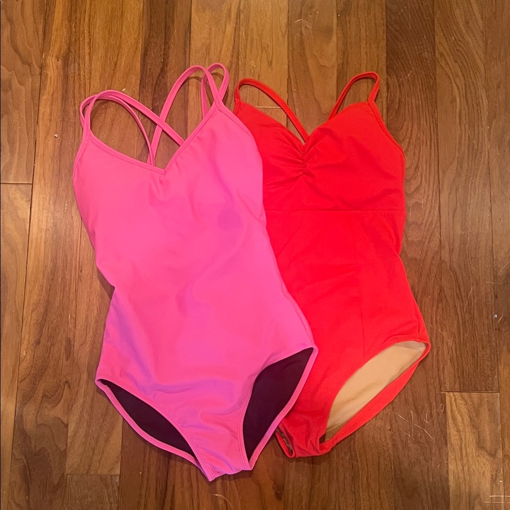Oh La La dancewear red and pink leotard size adult small